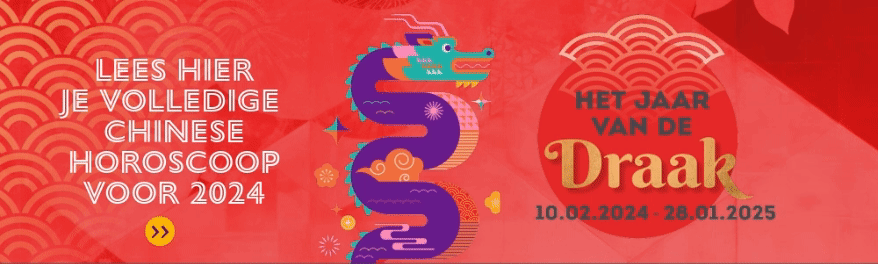 Chinese horoscoop Het Jaar van de Draak 1000x3000px platte banner 1