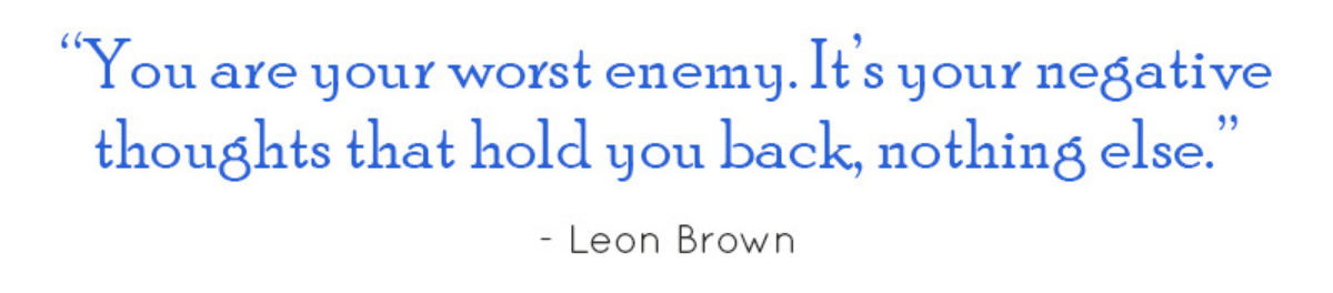 Negatieve gedachten CGT quote Leon Brown Bloom web
