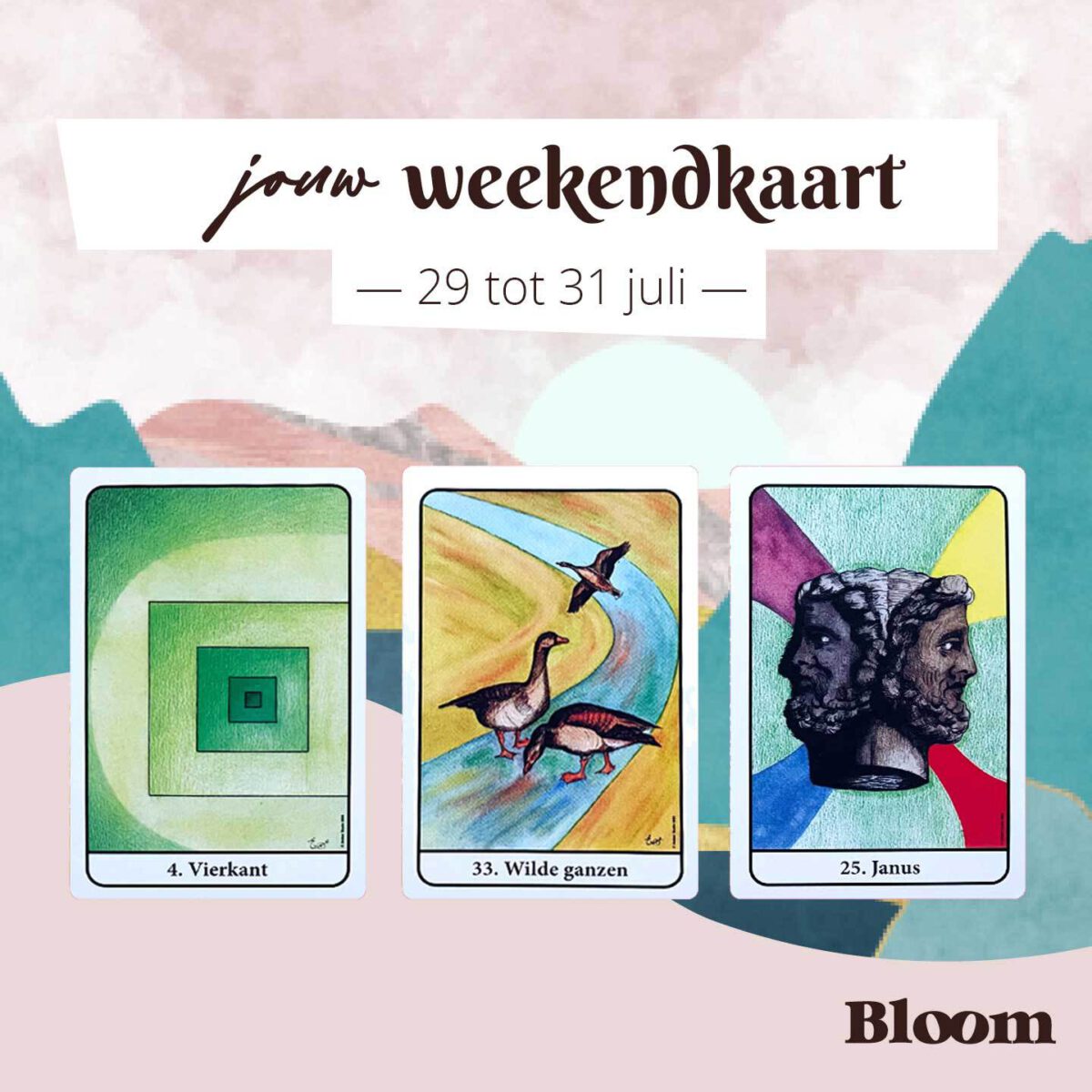 Weekendkaart 28 juli Bloom Online 2022 Omgedraaid