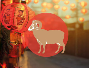 Chinese Teken Dierenriem Geit Bloom Nieuwjaar