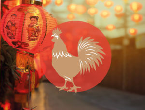 Chinese Teken Dierenriem Haan Bloom Nieuwjaar
