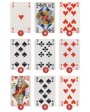 Kaartleggen gewone speelkaarten Bloom legpatroon 3