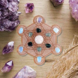 Metatron Cube Crystal Grid Bloom Edelstenen Foto