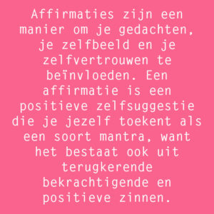 Positieve affirmatie betekenis Bloom web