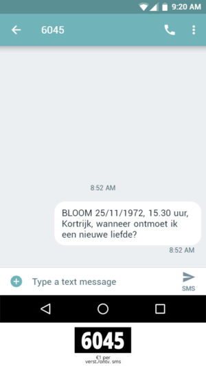 SMS consult kaartlegger numerologie astroloog paragnost Belgie balk Bloom web