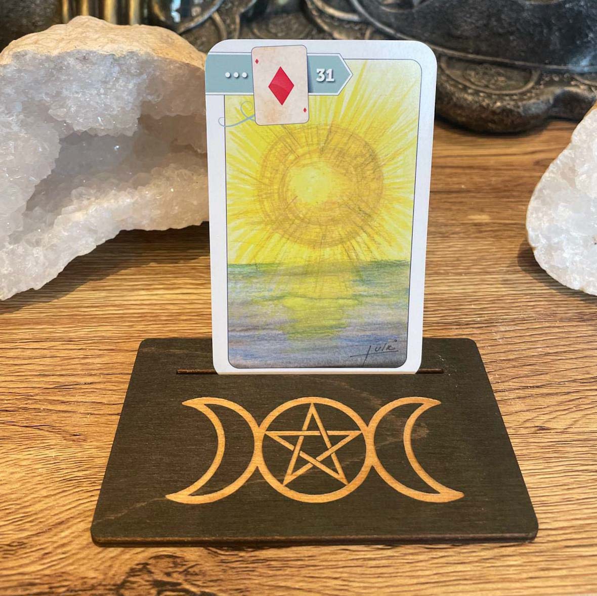 Magische Tarot Dek Vector Achtergrond Met Grote Arcana De Maan, Zon, Hart. Occult En Waarzeggerij Concept