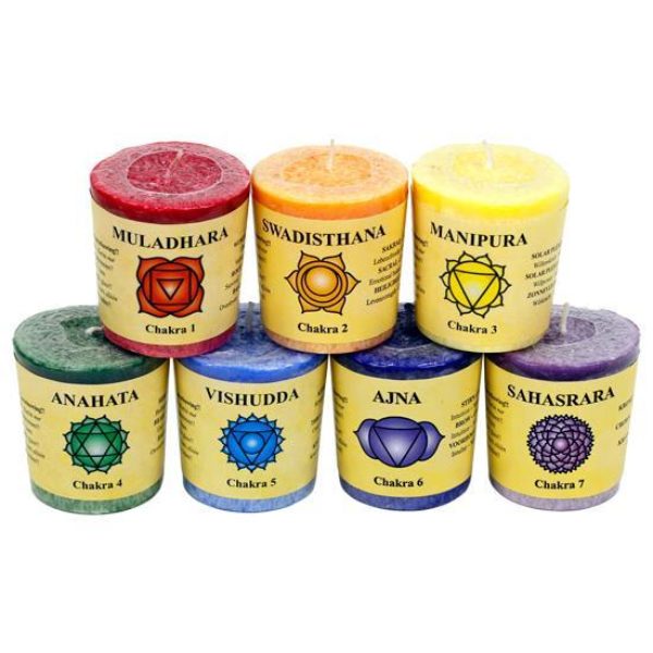 Geschenkdoos chakra geurkaarsjes 7 stuks Bloom web