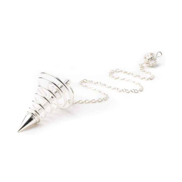 Pendel Spiraal Chroom Zilver met Ketting Bloom Webshop