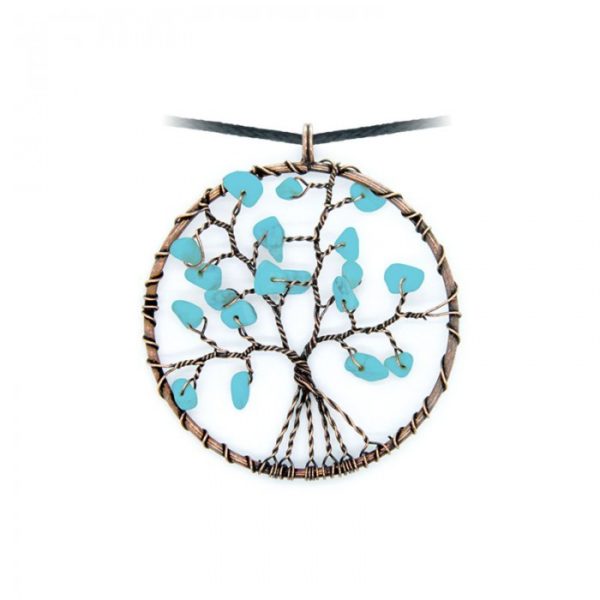 Levensboom Turkoois Ketting Bloom web