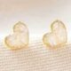Bloom Webshop Schelp hart oorknopjes oorbellen in goud 3