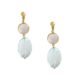 Clip oorbellen - rozenkwarts en aquamarijn edelstenen - Spirituele Shop Bloom